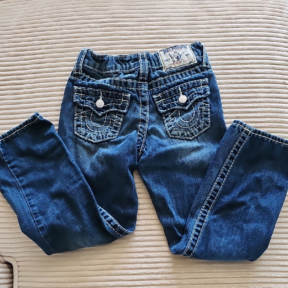 True Religion Kids Denim Jeans with White Stitching